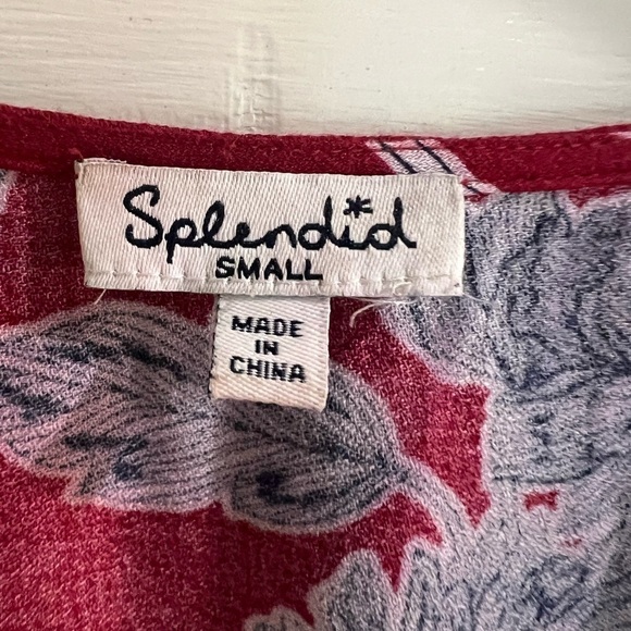 Splendid Etched Floral Faux Wrap Dress. Size Small - Picture 4 of 4